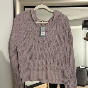 Elegant Mauve Knit Turtleneck Sweater